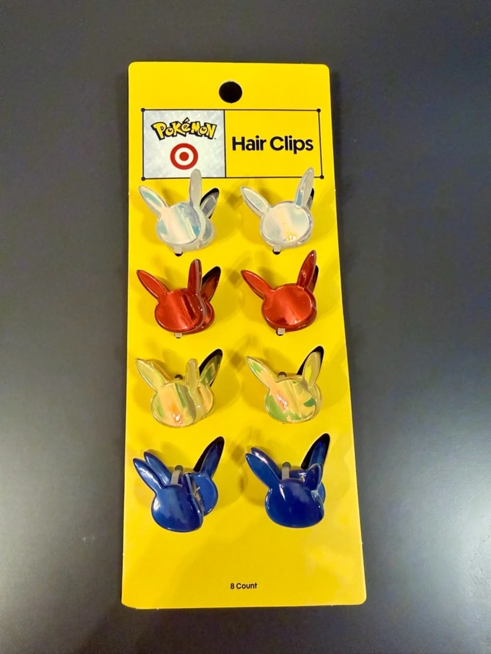 Pokémon x Target Pikachu 6 pack of Hair Clips In hand Claw Clip Yellow Blue Red